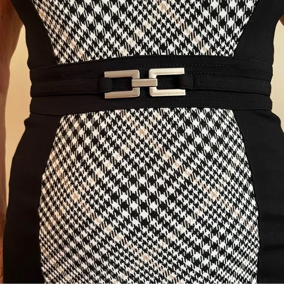 Chic Black and White Sleeveless Midi Dress - Picture 5 of 6